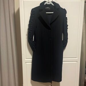 Black Coat with Ruffled Sleeves